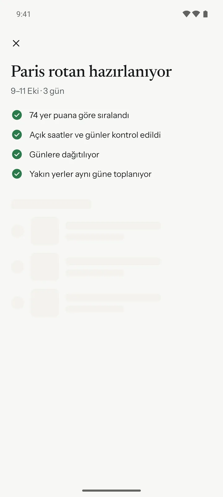 Building the itinerary